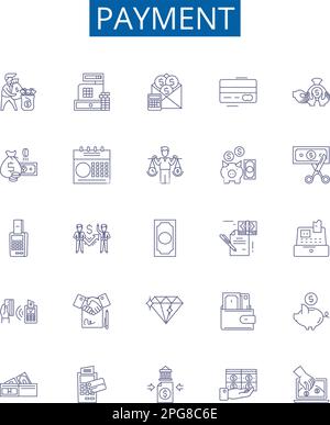 Disbursement line icons collection. Payment, Distribution, Allocation ...