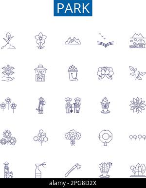 Park line icons collection. Greenery, Playground, Picnic, Nature ...
