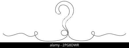 Single continuous line art question mark icon. Online ask test query ...
