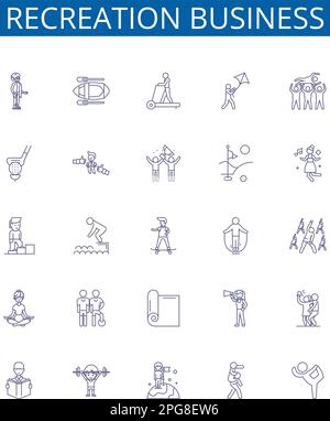 Recreation business line icons signs set. Design collection of ...