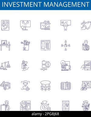 Portfolio diversification line icons collection. Allocation, Balance ...