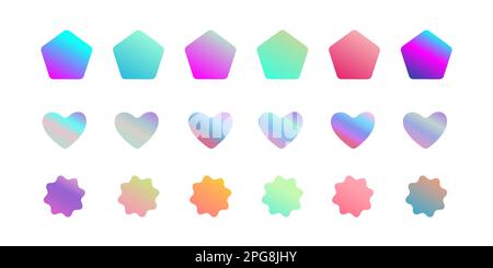 Various y2k style gradient elements modern design Stock Vector