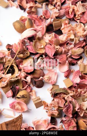 photo fragrant dried rose petals for the decor Stock Photo