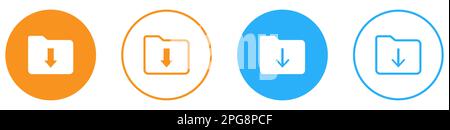 Download folder icons. Symbol for website design, logo, app, UI. Vector illustration, EPS10 Stock Vector