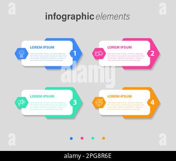 Vector Infographic label design template with icons and 4 options or steps. Can be used for process diagram, presentations, workflow layout, banner. Stock Vector