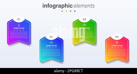 Vector Infographic label design template with icons and 4 options or steps. Can be used for process diagram, presentations, workflow layout, banner. Stock Vector