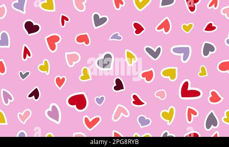 Doodle hearts sketch set. Various different hand drawn love heart icon love collection isolated on white background. Red heart symbol for Couple Stock Vector