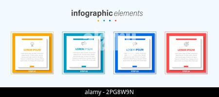 Vector Infographic label design template with icons and 4 options or steps. Can be used for process diagram, presentations, workflow layout, banner. Stock Vector