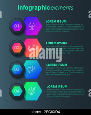 Vector infographic design template with 4 options or steps Stock Vector