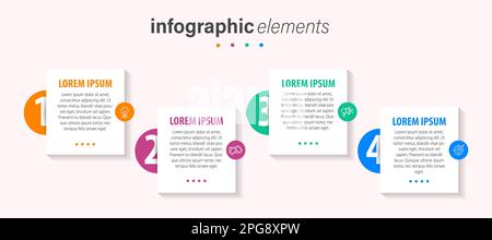 Vector infographic design template with 4 options or steps Stock Vector