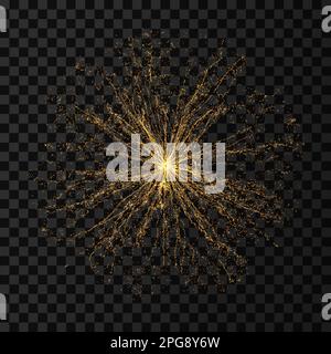Array with dynamic particles. 3d futuristic technology style. Abstract background. Vector illustration. Stock Vector