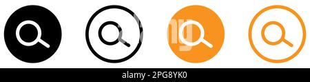 Search icons. Magnifying glass collection. Vector illustration isolated on white background Stock Vector