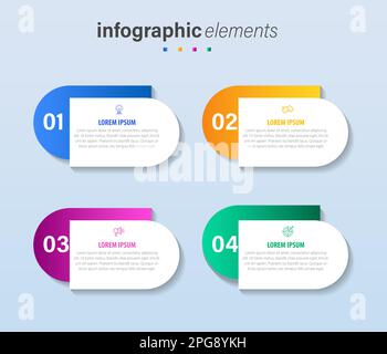 Vector infographic design template with 4 options or steps Stock Vector