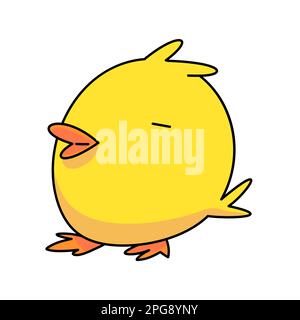 fat little chicken, happy easter. flat vector illustration Stock Vector