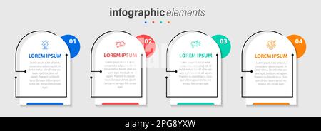 Vector infographic design template with 4 options or steps Stock Vector
