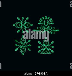 Vintage decoration element. Line art design for invitations, posters, badges. Linear element. Geometric style. Elegant luxury design template. Vector Stock Vector