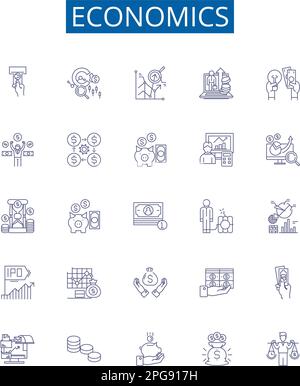 Fiscal management line icons collection. Budgeting, Forecasting ...