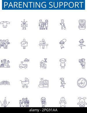 Supporting line icons collection. Encouraging, Nurturing, Assisting ...