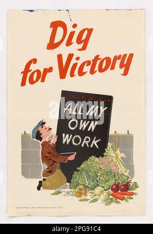 Dig for Victory. Printed By: H. Manly & Son, Ltd.. 1942 - 1945.  Office for Emergency Management. Office of War Information. Domestic Operations Branch. Bureau of Special Services. 3/9/1943-9/15/1945. World War II Foreign Posters Stock Photo