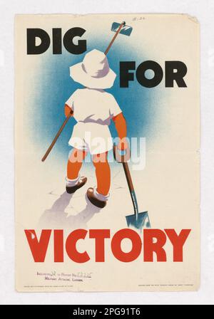 Dig for Victory. Printed By: H. Manly & Son, Ltd.. 1942 - 1945.  Office for Emergency Management. Office of War Information. Domestic Operations Branch. Bureau of Special Services. 3/9/1943-9/15/1945. World War II Foreign Posters Stock Photo