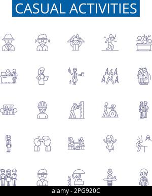 Casual activities line icons signs set. Design collection of Sports ...