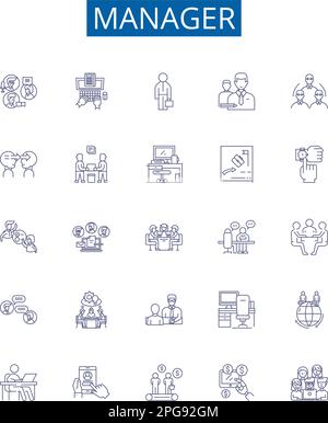 Chief line icons collection. Leader, Commander, Manager, Supervisor ...