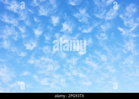 Beautiful spring sky with many small light clouds, may be used as background Stock Photo