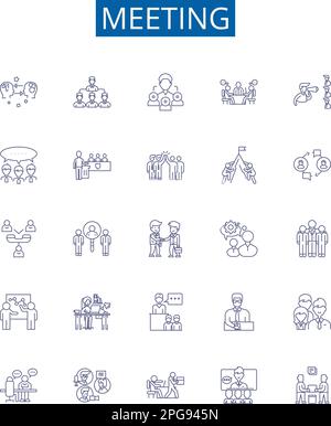 Conclave line icons collection. Gathering, Election, Assembly ...