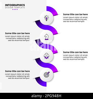 Infographic template with icons and 4 options or steps. Can be used for workflow layout, diagram, banner, webdesign. Vector illustration Stock Vector