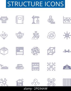 Diagrams schematics line icons collection. Blueprint, Flowchart, Graph ...