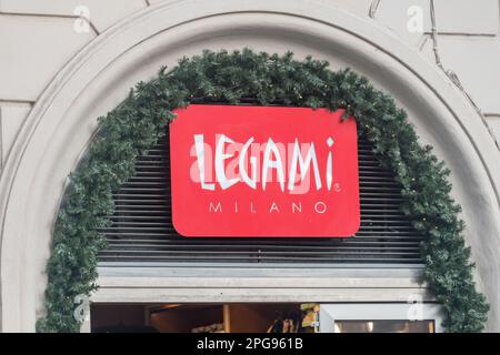 Rome, Italy - December 8, 2022: Logo and sign of Legami Milano