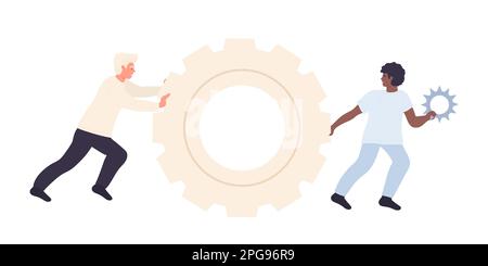Software development team. Project management, project manager agile vector illustration Stock Vector