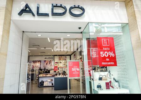 Mexico City,Polanco Antara,upscale open-air shopping center mall,Aldo,shoes,outside exterior,building buildings,front entrance,inside interior indoors Stock Photo