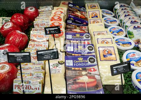 Mexico City,Polanco,El Palacio de Hierro,luxury department store,food court hall,artisanal imported cheeses cheese,inside interior indoors,store store Stock Photo
