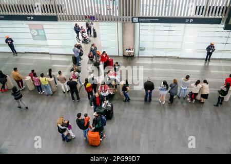 Mexico City,Aeropuerto Internacional Benito Juarez International Airport,terminal concourse,passengers travelers,Aeropuerto Internacional Benito Juare Stock Photo