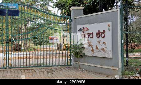 Bangalore,Karnataka,India-September 18 2022: Entrance board of beautiful Agara lake. Well maintained lake in Bangalore for walking, relaxation etc. Stock Photo