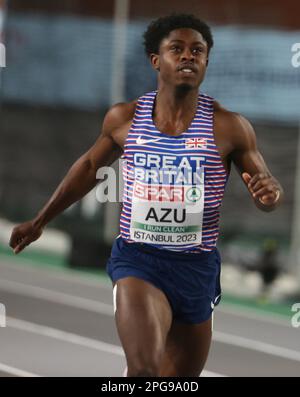 Jeremiah AZU of Great Britain 60m Men Heat during the European