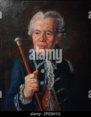 Portrait of Marquis Bernard Rene Jordan de Launay (1740-1789), 18th century, the military governor of the Bastille Stock Photo