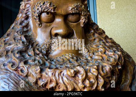 Statue of Bodhidharma, Hsi Lai Temple, city of Hacienda Heights, Los Angeles County, California, United States of America Stock Photo