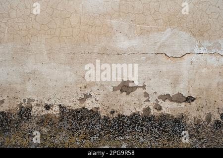 Ols weathered lime washed cracked wall Stock Photo