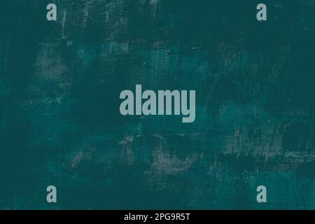 Teal colored canvas, dark cyan grunge acrylic texture Stock Photo