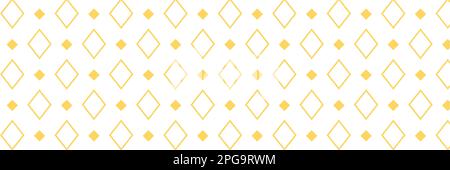 Vintage geometric vector pattern in yellow and white colors. Background with squares and rhombuses. Abstract seamless print for clothing production. C Stock Vector