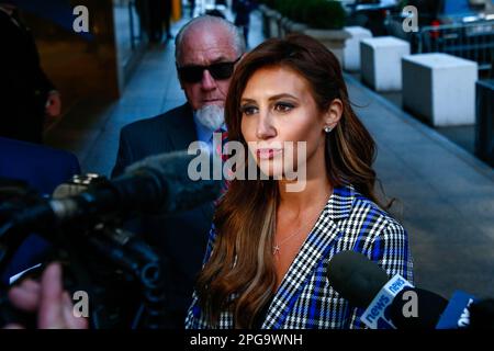 Alina Habba, lawyer for former President Donald Trump, speaks outside ...