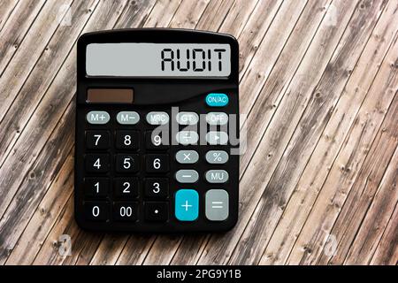 Calculator with text Audit on the display,concept Stock Photo