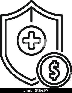 Secured money icon outline vector. Business money. Security finance Stock Vector