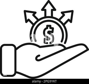 Secured money coin icon outline vector. Business risk. Accident travel Stock Vector