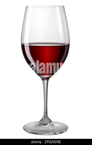 Red wine goblet glass isolated on white, clipping path included Stock Photo