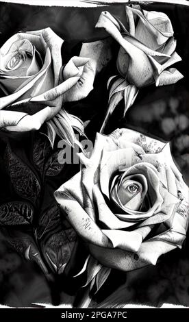 Realistic rose Black and White Stock Photos & Images - Alamy