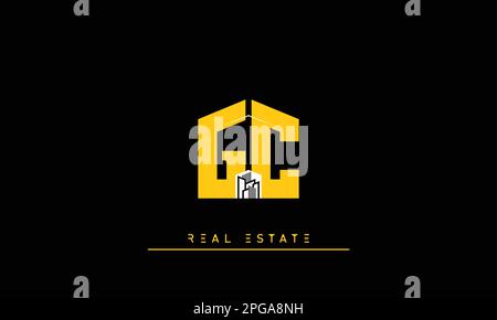 Real Estate letters Initials Monogram logo GC , CG Stock Vector