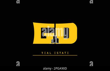 Real Estate letters Initials Monogram logo GD , DG Stock Vector